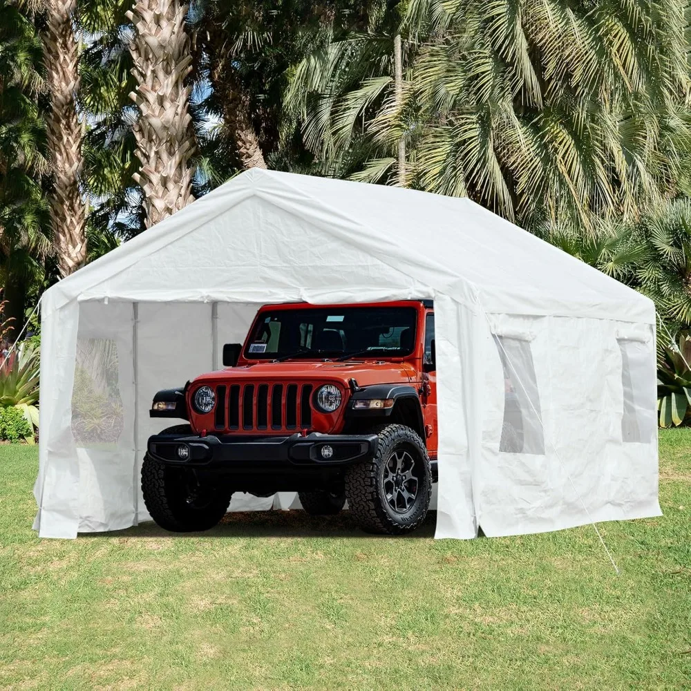 20 x 12 FT. Vehicle Carport Canopy Portable Garage Party Canopy Tent Boat Shelter, Heavy Duty Metal Frame