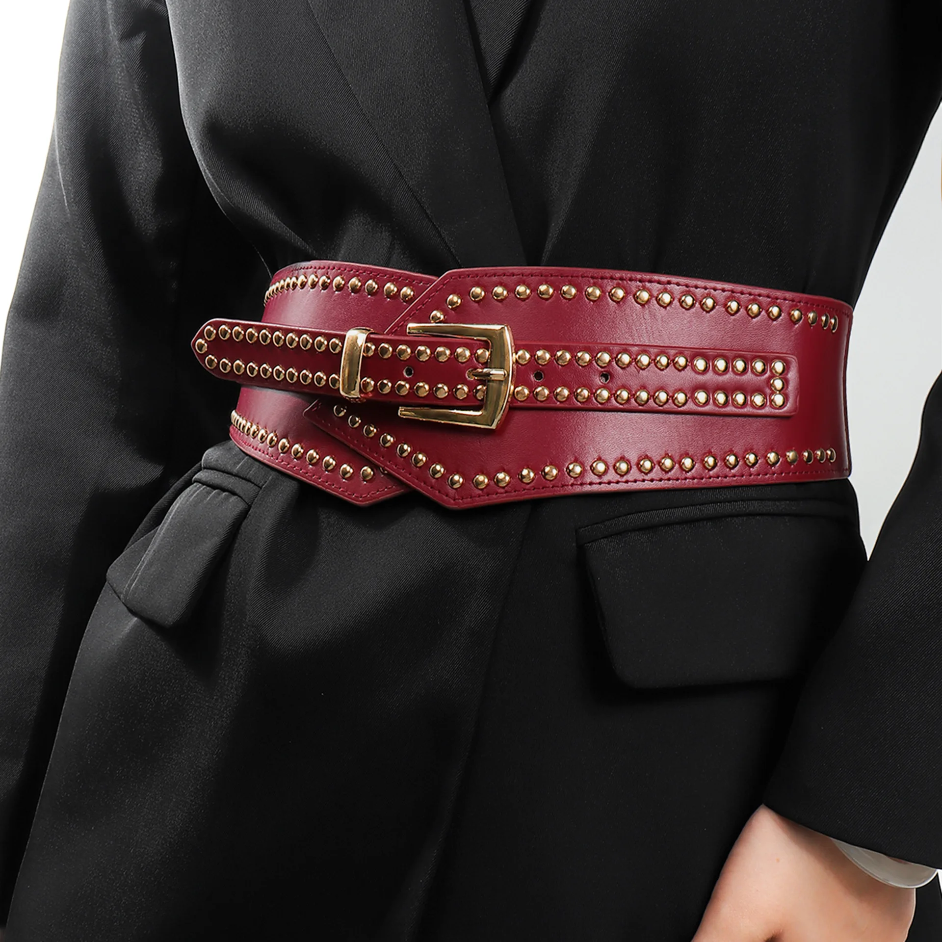2026 High Quality Ladies Corset Elastic Rivet Wide Girdle Dress Coat Suit Shirt Decoration Belts for Women Luxury Designer Brand