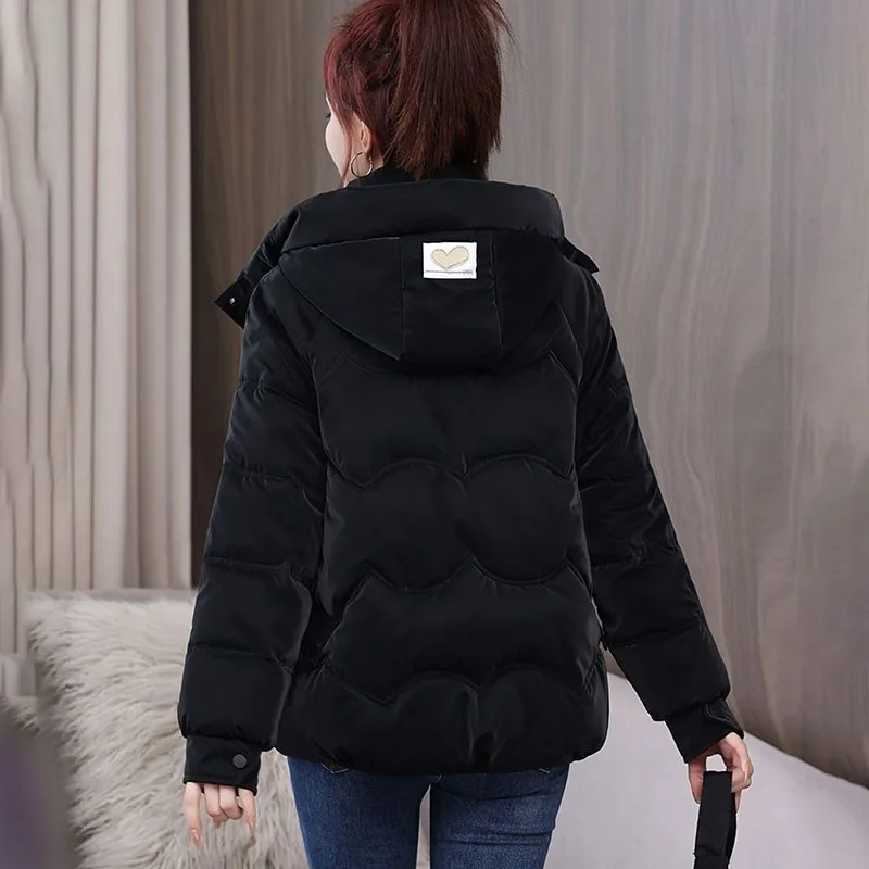 Winter New Thick Warm Parka Bright Wash-Free Loose Hooded Fashion Down Cotton Coat Chic Cotton-Padded Jacket Women\'s Outwear