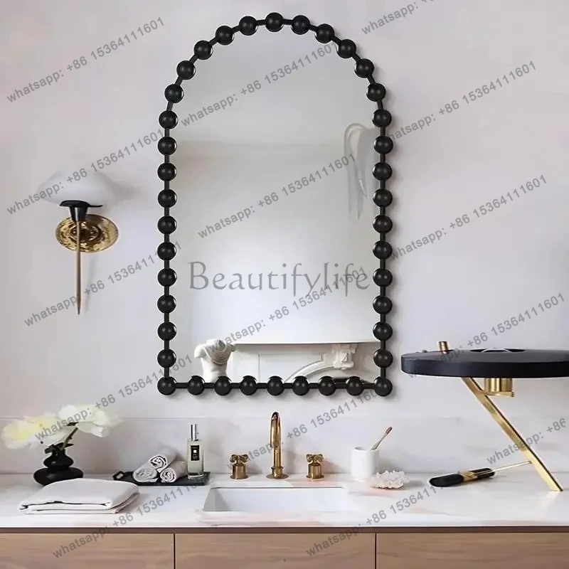 LXToilet bathroom mirror wall-mounted non-punching small apartment toilet toilet cosmetic mirror with rackSSS