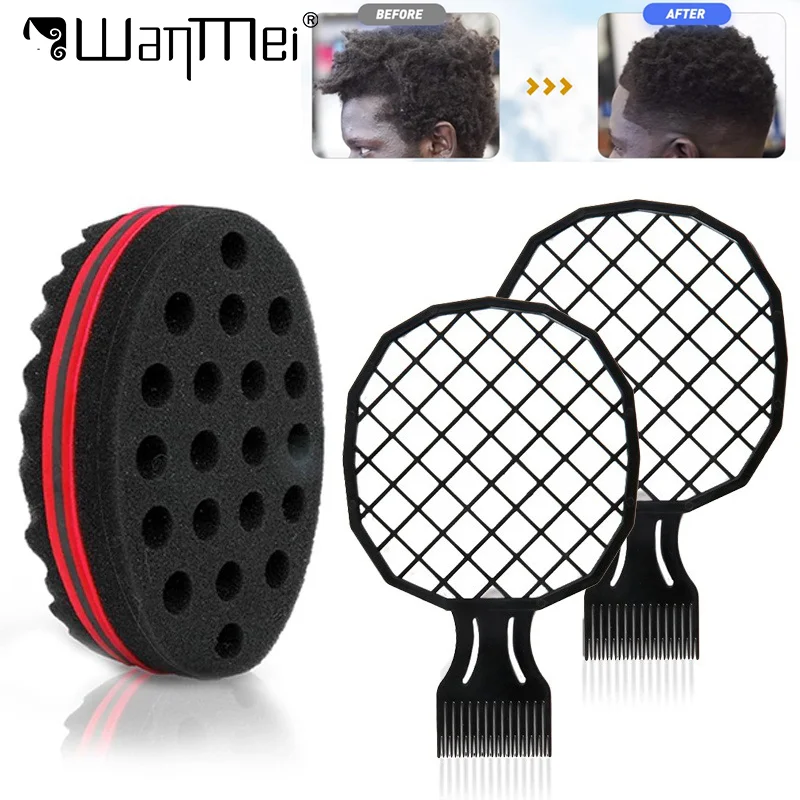 1/2/3 pçs cabelo onda tecer dreads esponja escova com trança afro pente de torção de cabelo mágico encaracolado estilo de cabelo suprimentos ferramenta salão de beleza