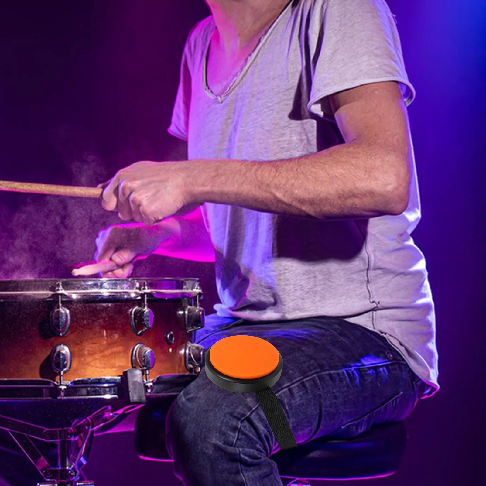 

Silicone Drum Practice Pad for Leg Adjustable Strap Portable Quiet Practice Mat for Beginner Advanced Drummers Knee Pad Dumb