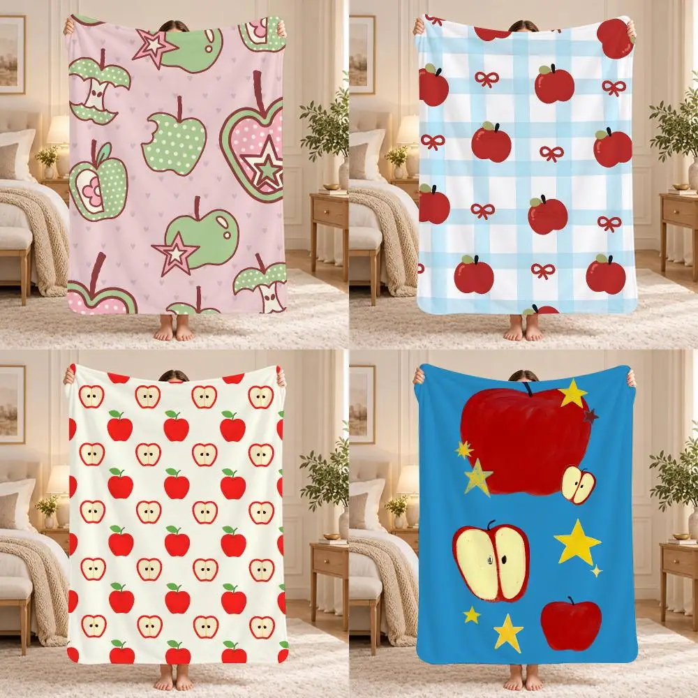 Simple attractive apples Throw 240g Lightweight Flannel Blanket, Soft Skin Throw Blanket for Sofa Bedroom
