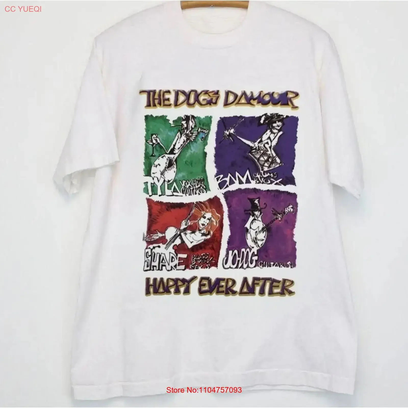 Hot Dogs D_Amour Band White Cotton T Shirt Size S 5XL vintage Washed Casual Breathable graphic Comfortable Versatile