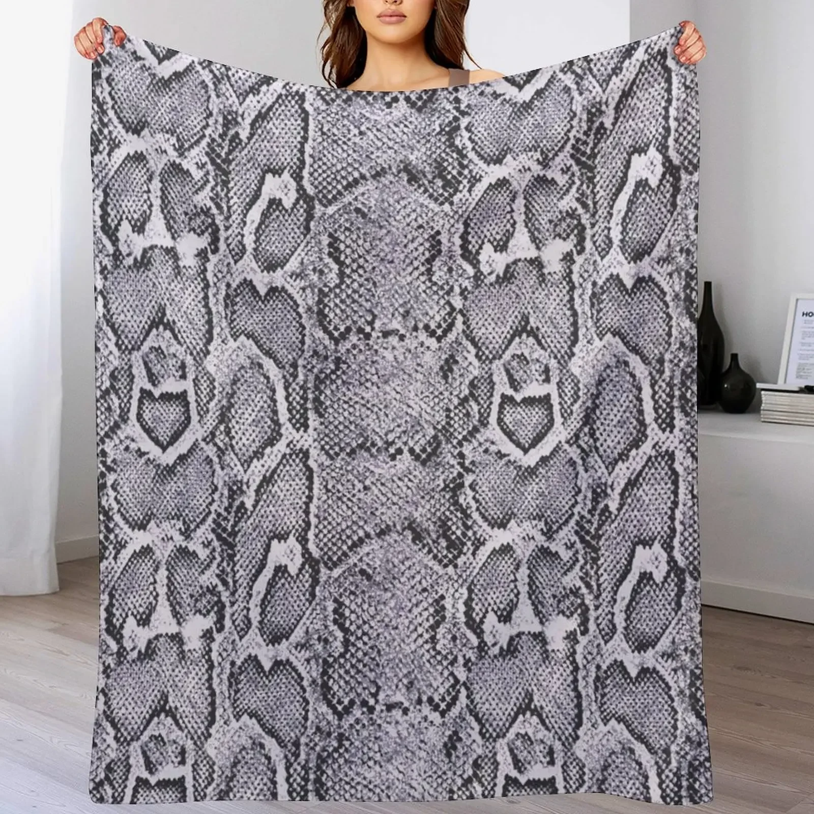 Snakeskin Snake Skin Serpentine Pattern Throw Blanket Cozy Home Blanket Gift for Christmas Holiday