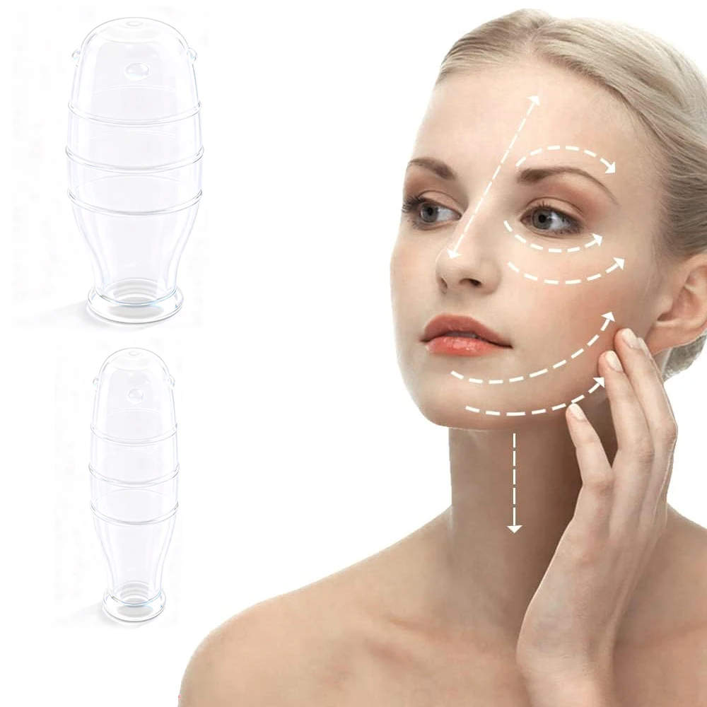 1/2PCS Facial Suction Cups, Silicone Face Cupping Tool, Silicone Facials Cuppings Tool for Anti-Aging Massage, for Face, Neck