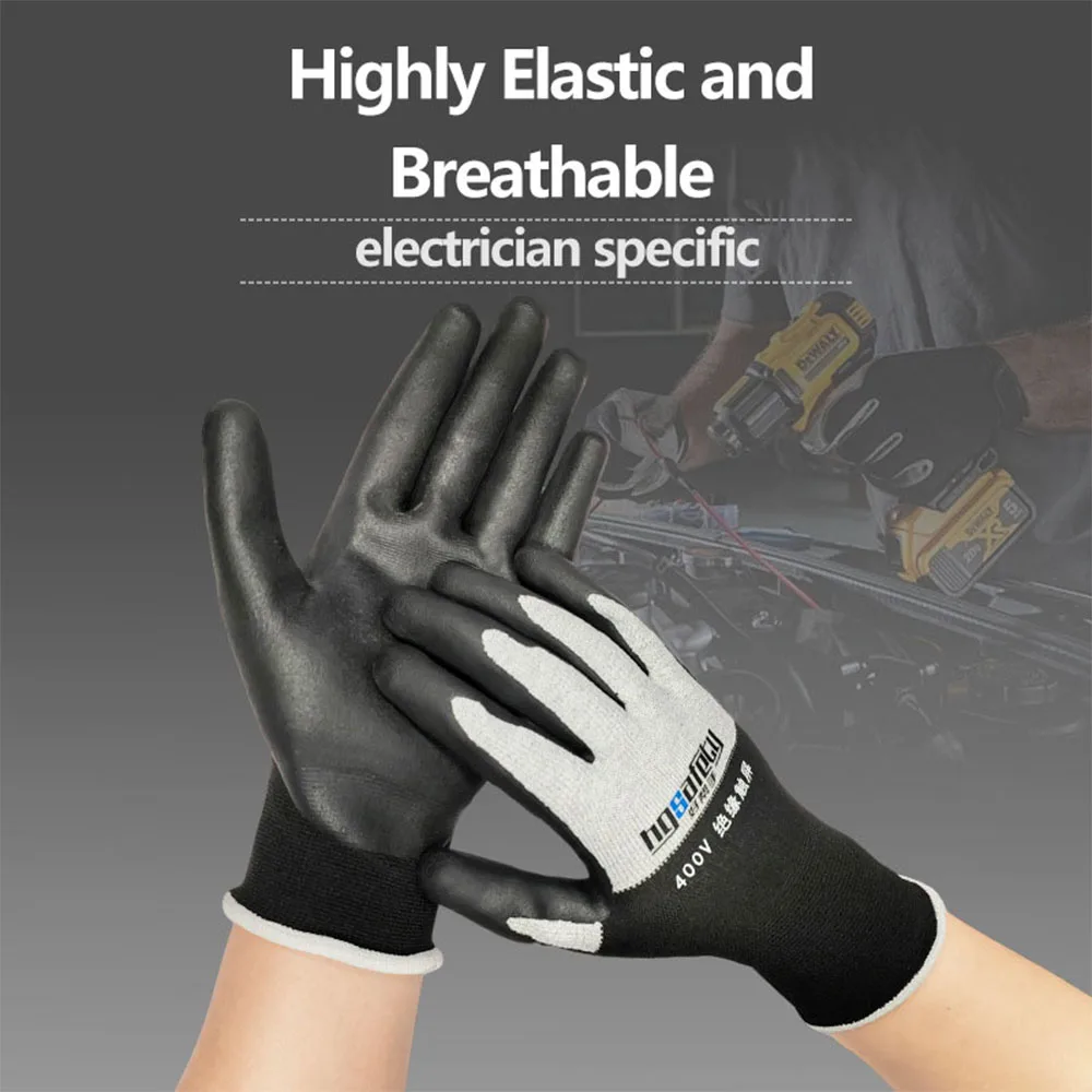 سامسونج كهربائي قفازات عازلة 400 فولت/500 فولت المطاط شاشة تعمل باللمس قفازات العزل الصناعية للسلامة الكهربائية #4