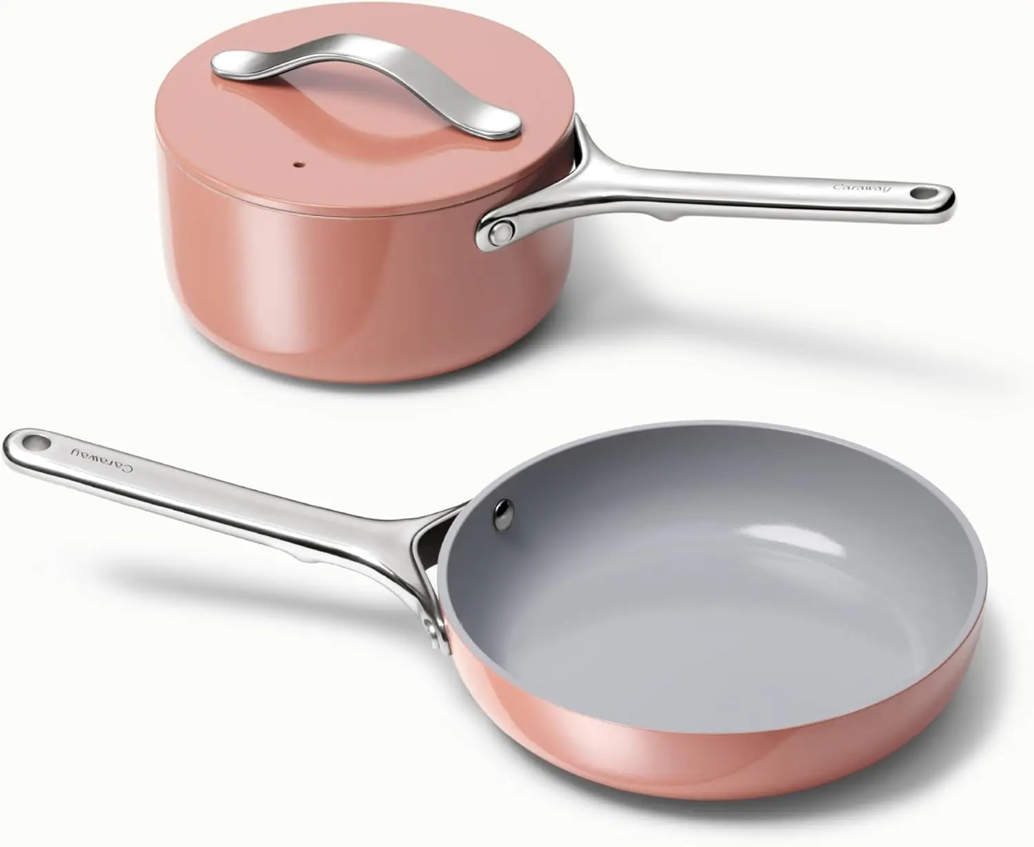 

Cookware Set - Non-Stick Ceramic Fry Pan (1.05 qt, 8") & Sauce Pan (1.75 qt) - Non Toxic