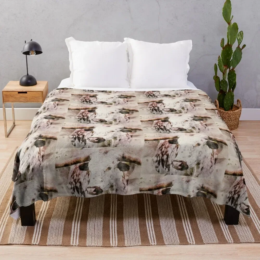 

Texas longhorn cattle Throw Blanket for winter decorative Decoratives Blankets