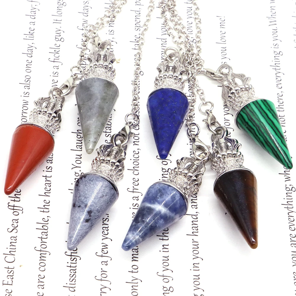 

7 Chakra Healing Crystals Pendulum for Dowsing Divination Quartz Natural Stone Pendulums Antique Reiki Pendant Pendulo Wholesale