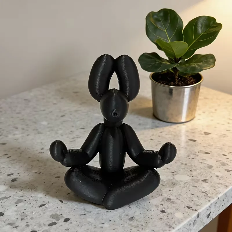 1 Pcs Cute Meditation Balloon Dog Statue Ornament, Puppy Ornament Fun Small Sculpture