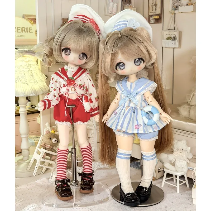 1/6 BJD Doll Outfit Lolita Articulated Doll Dress Shorts Sock Hat Set Fit For 3-plug 6 1/6 Cherry Body Dolls Clothes Accessories