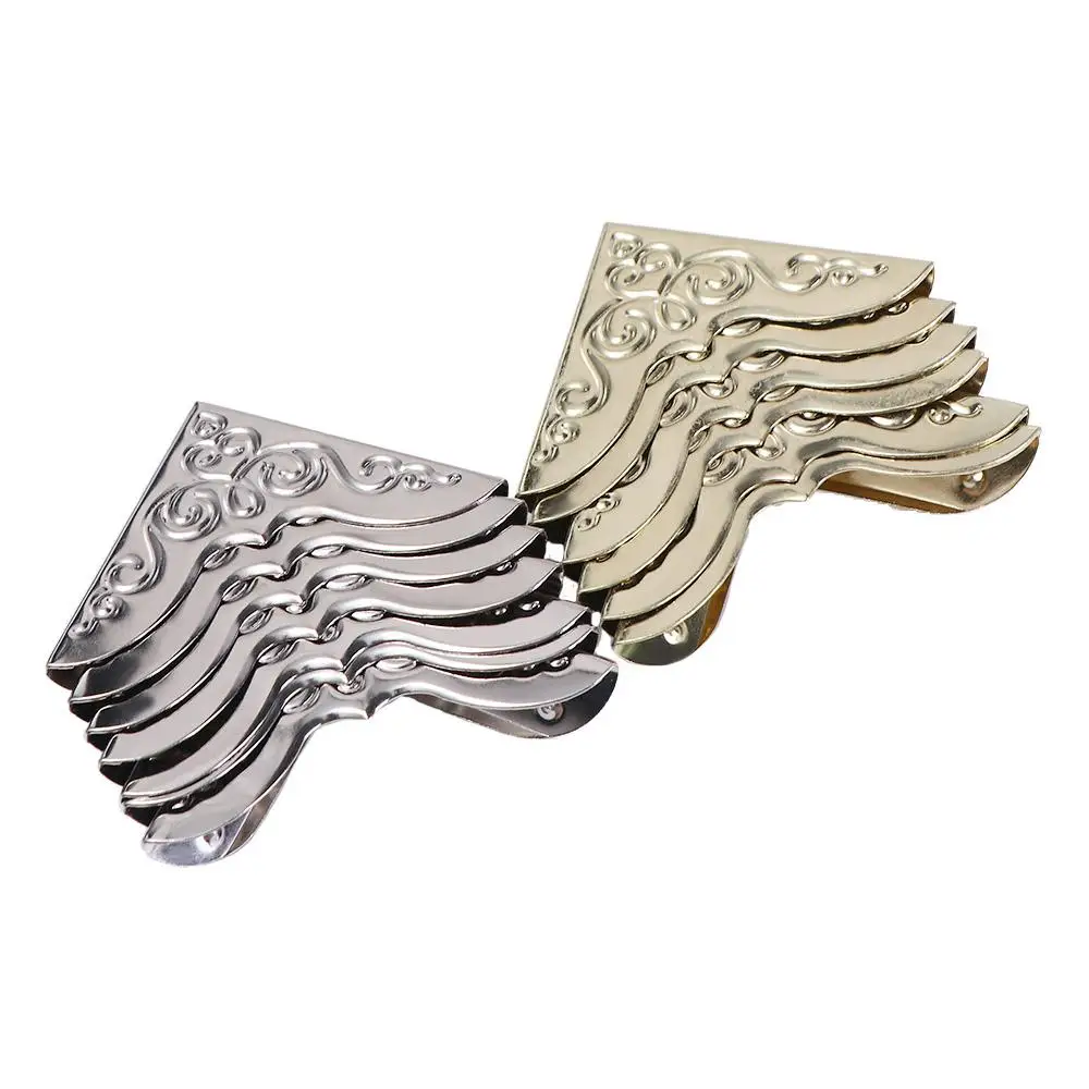 

40pcs Metal Book Jewelry Box Metal Crafts Notebook Corner Protectors Menu Folder Corner Brackets Scrapbooking Albums