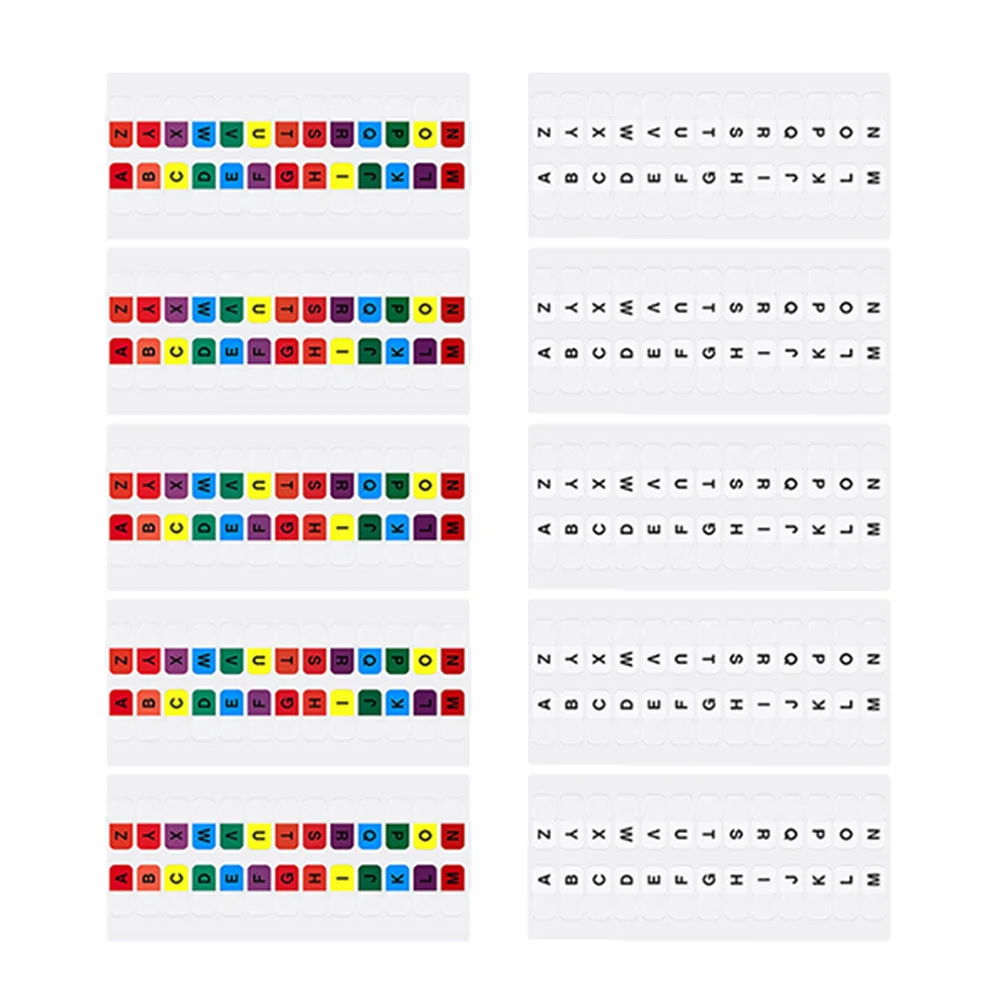 

10 Sheets Index Label Bookmark Sticky Tabs Alphabet Stickers The Sign Page Markers Pet Flags for Notebooks Student Notepads