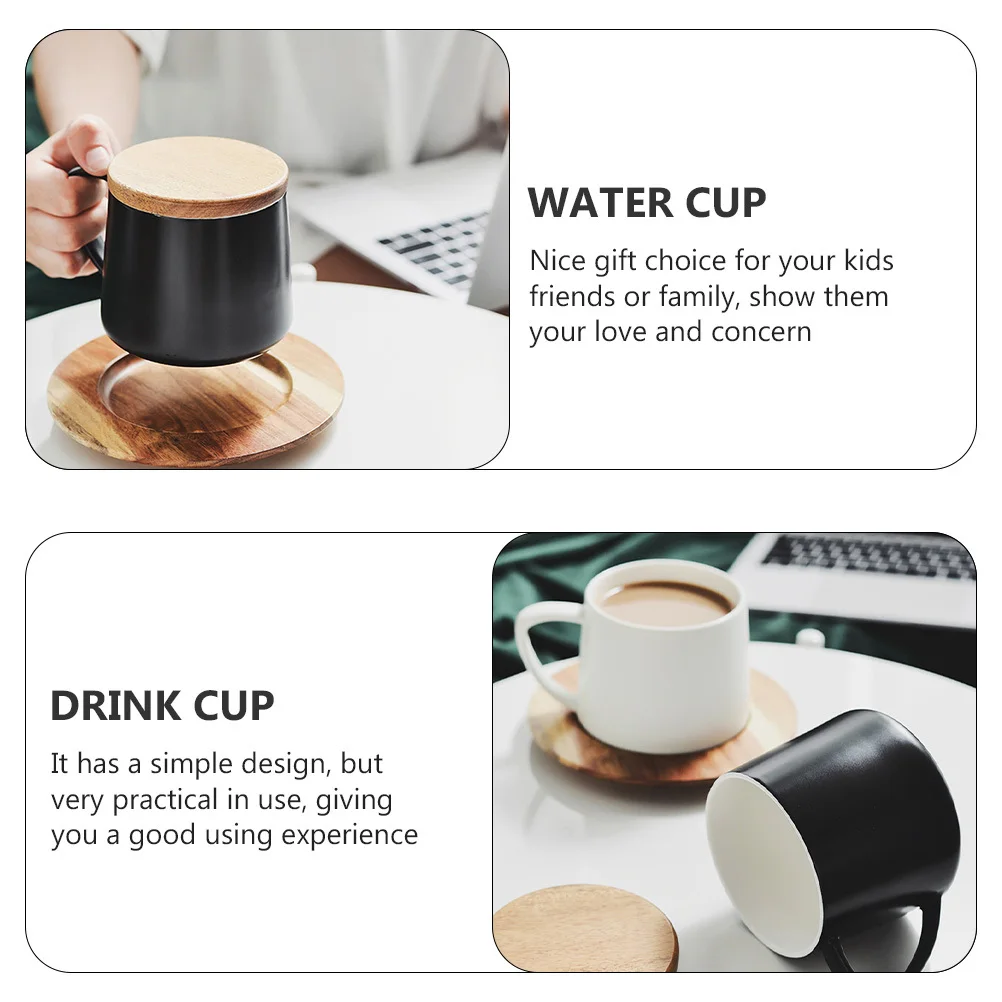 

1Set Ceramic Coffee Cup with Lid Simple Design Comfortable Handle Daily Use Mug for Tea Milk Creative Kitchen Drinkware