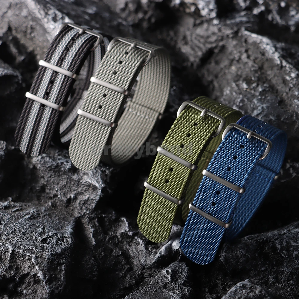 Ribbed Nylon WatchBand For Seiko For Omega Military Bands Wrist 18mm 19mm 20mm 22mm Traditional Watch Strap Men Women Bracelet image 3