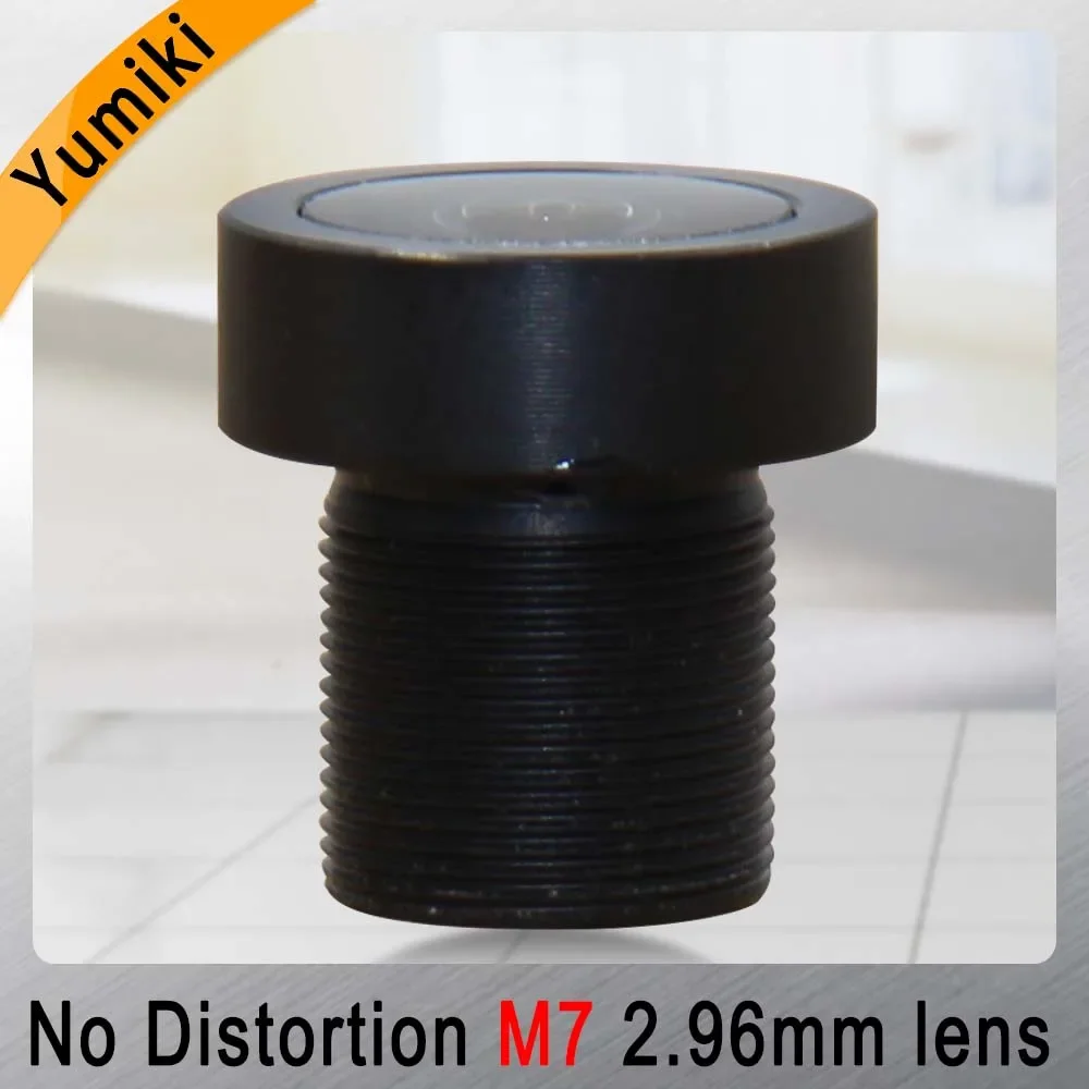 

Yumiki 2.96mm M7 Lens 1/2.7 Inch 5MP IR F1/2.4 No Distortion lens for cctv camera Wide angle 156degree