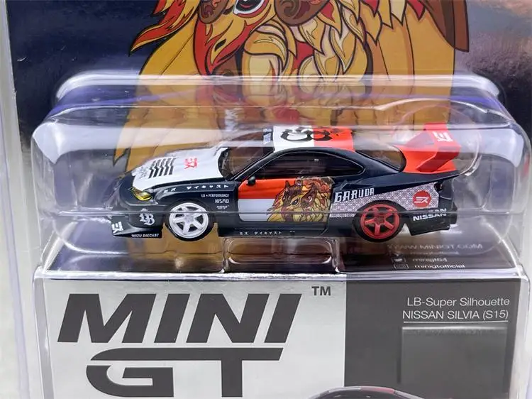 TSM Mini Gt 1/64 Minigt 652 NISSAN S15 SILVIA GT Garuda LBWK Varnish Chase Die-cast Alloy Car Model Collection