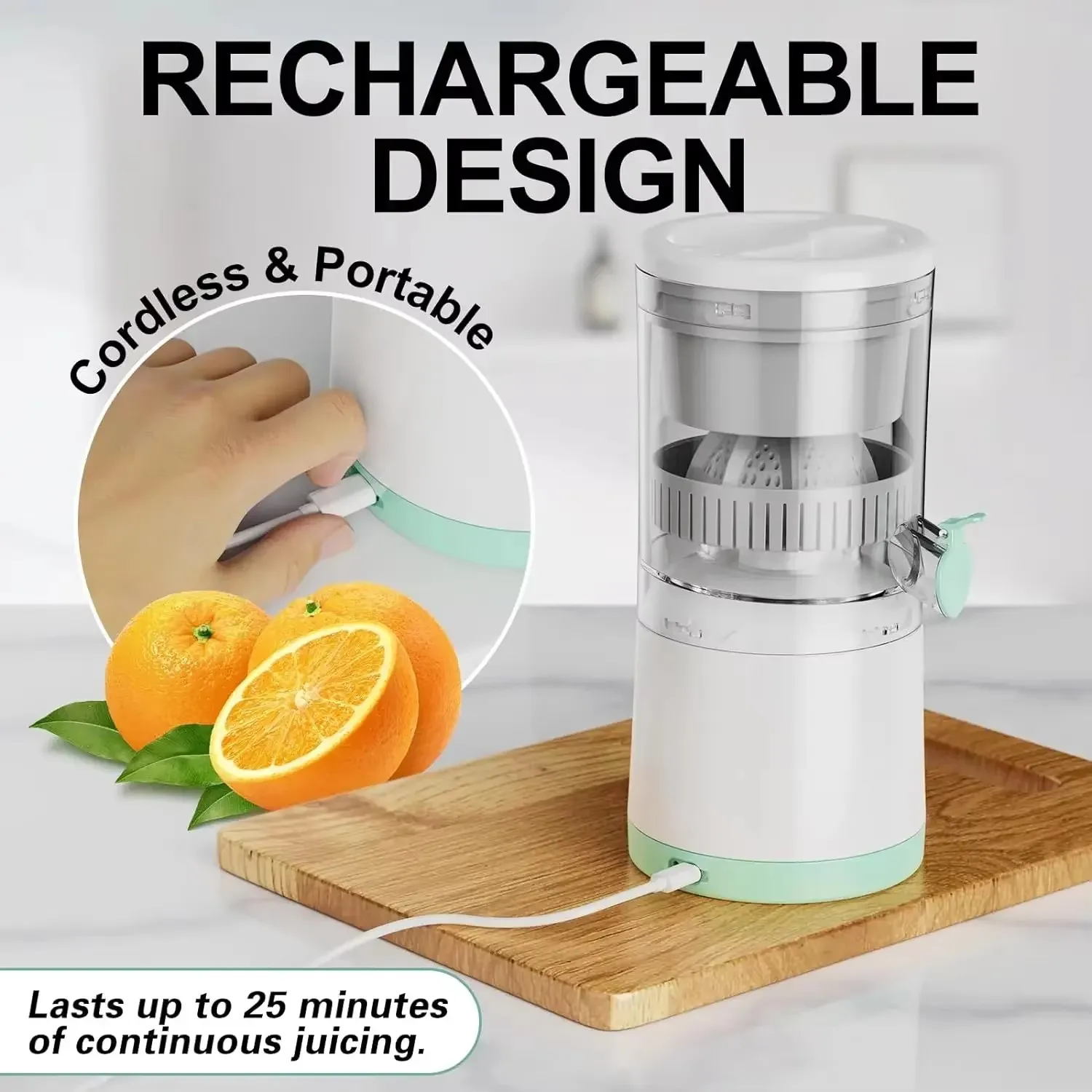 Xiaomi Portable Electric Juicer Orange Lemon Squeezer USB Charging Mini Household Juice Squeezer Fresh Separator Press Machine