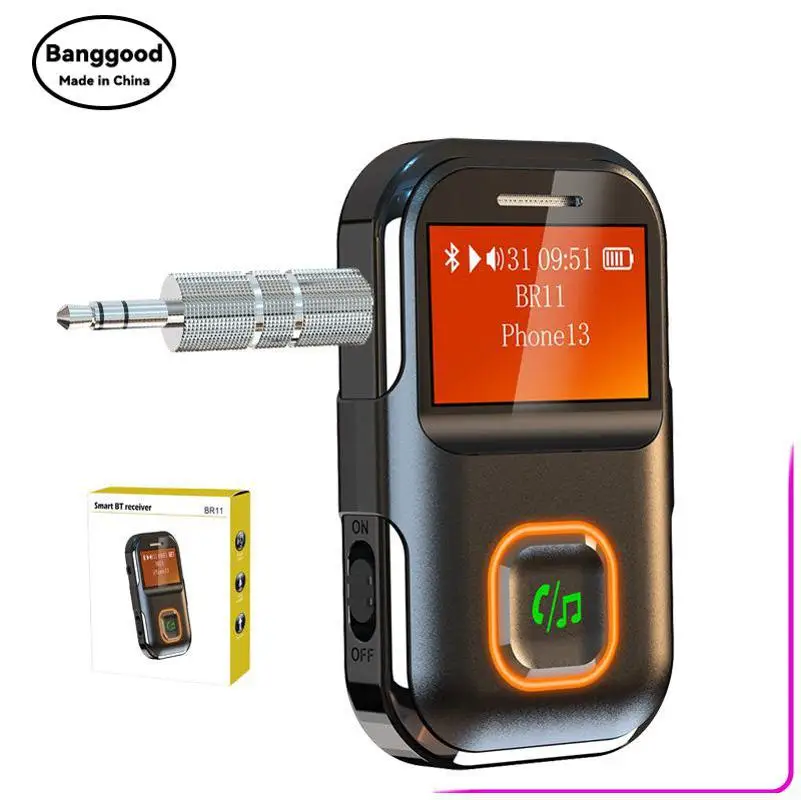 BR11 Car Bluetooth Audio Receiver Hands-free Call Speaker Upgrader Support 1 To 2 Start Voice Assistant