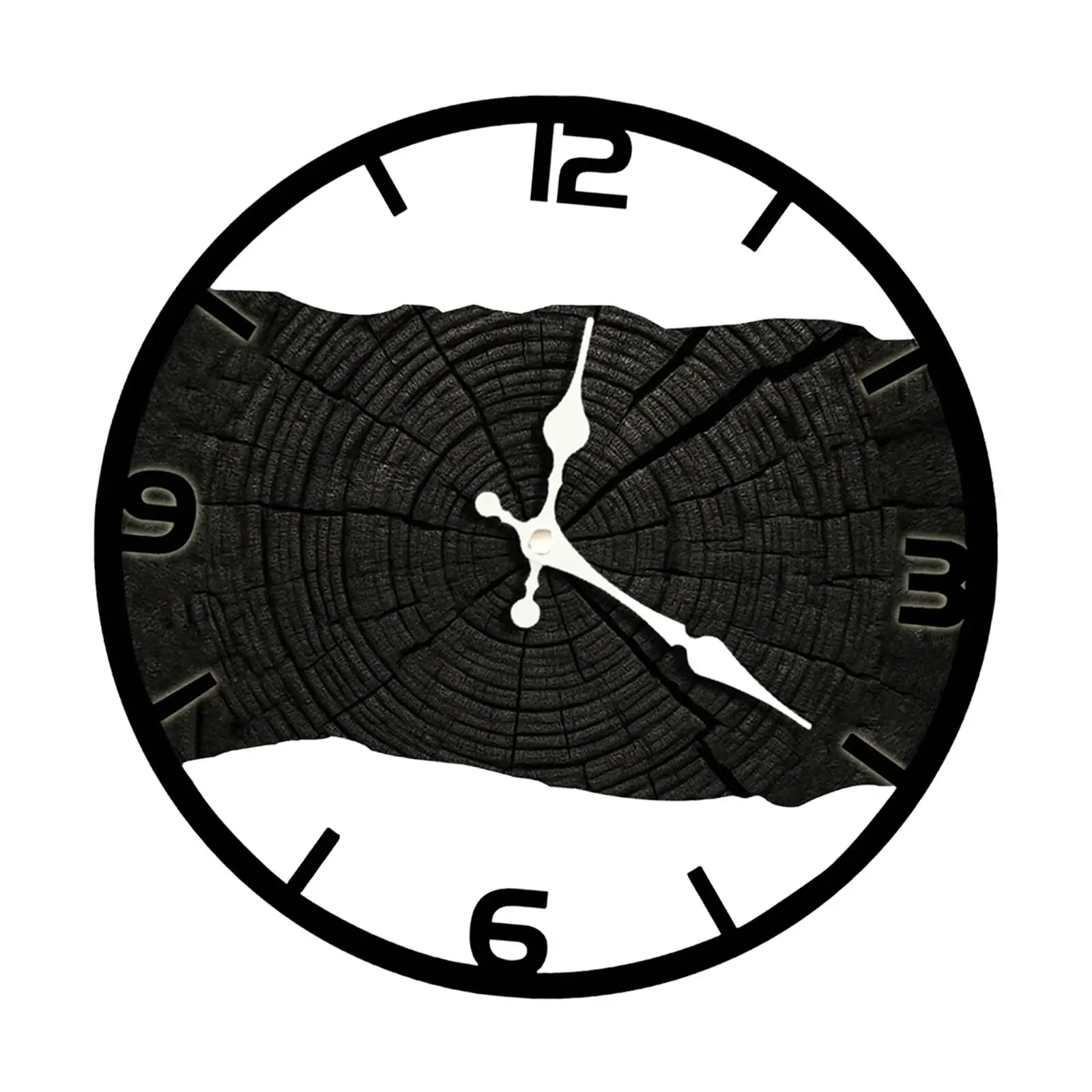Silent Wall Clock Rustic 11.81inch Farmhouse Decor, Annual Ring Clock, Decorative for Living Room, Bedroom