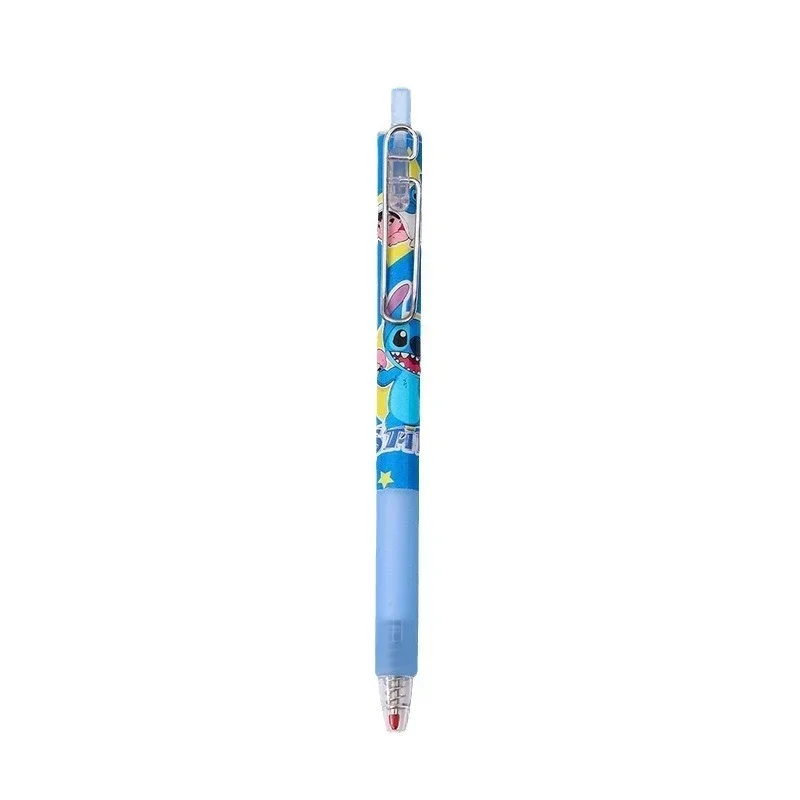 Stylo gel Disney Stitch, dessin animé mignon, pressant le stylo, séchage rapide, fournitures de bureau, fournitures scolaires, cadeaux, 12 pièces, 0.5mm