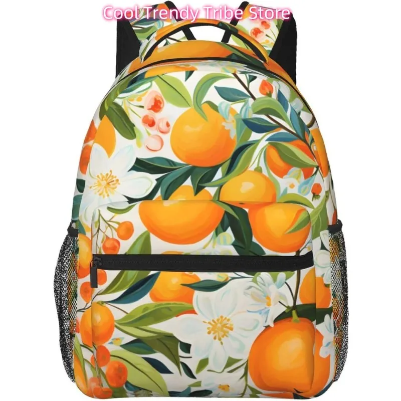 

laptop bag back to school Orange Blossom Fruits Lightweight Laptop Backpack Lightweight Multipurpose Travel Casual Daypack Unise