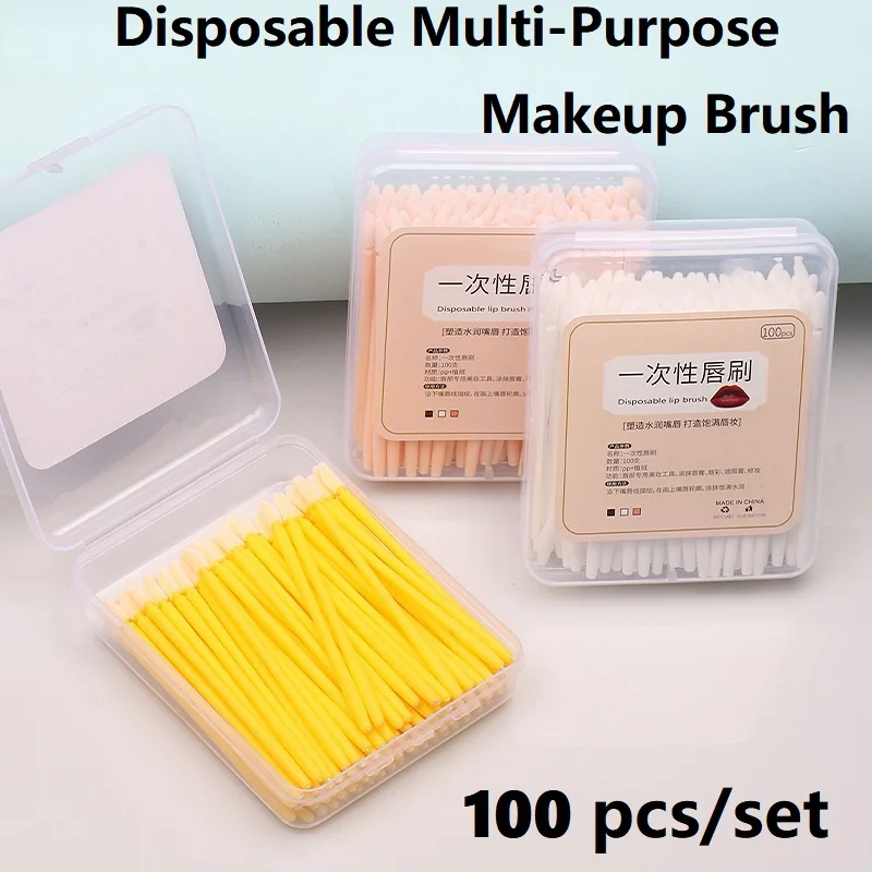 

100 Pcs Disposable Lip Brush Eyelash Makeups Brushes Mascara Applicator Lipstick Wands Mult-purpose Makeup Brush Cosmetics Tools