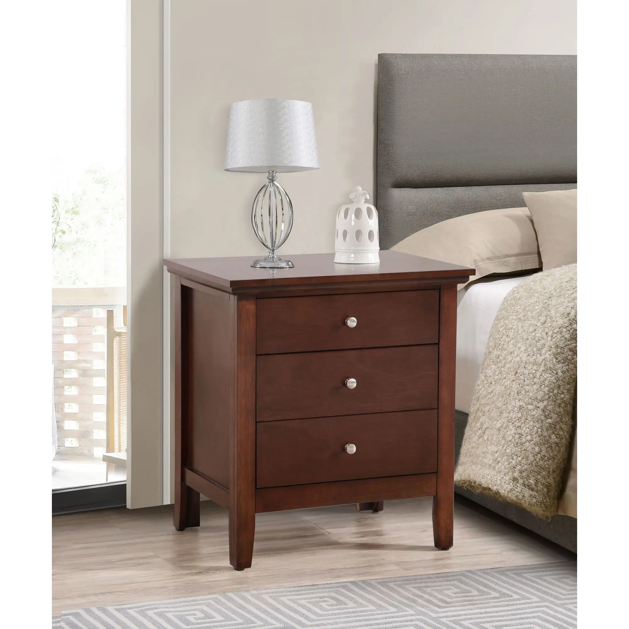Hammond G5425-N 3 Drawer Nightstand Cappuccino-Glory Furniture