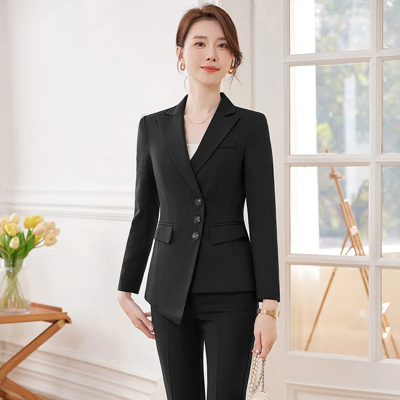 

Black Business Wear Suit Women's Autumn and Winter Formal Clothes Interview Jewelry Shop Workwear High-Grade Suit Jacket Spring