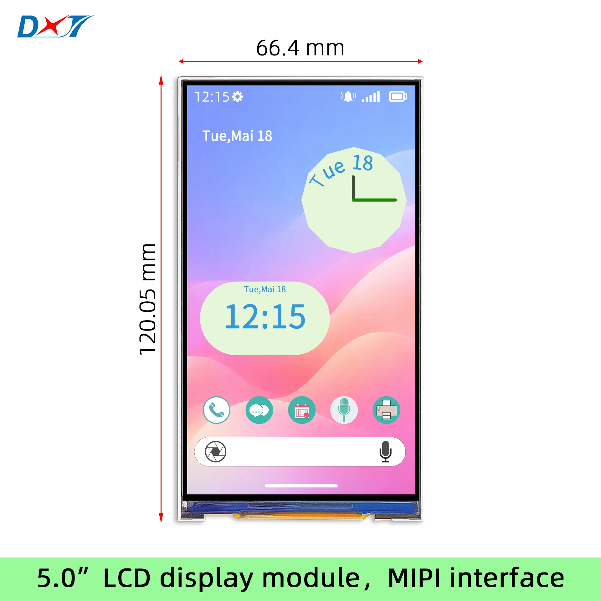 5 Inch LCD Display Module Resolution 720*1280 MIPI Interface ST7703 5.0 Inch TFT Screen Small Size LCD Display