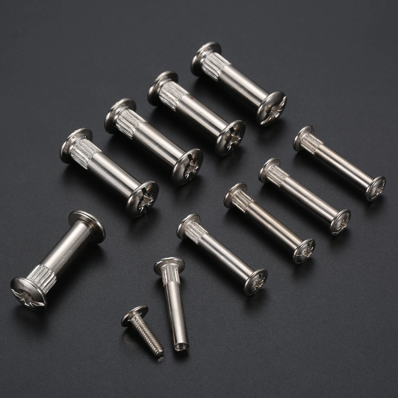 Juego de tuercas de férula M8 para muebles de cocina, juego de 10 juegos de M5 con remaches a presión macho-hembra, tornillo con tuerca, conectores de cama para niños