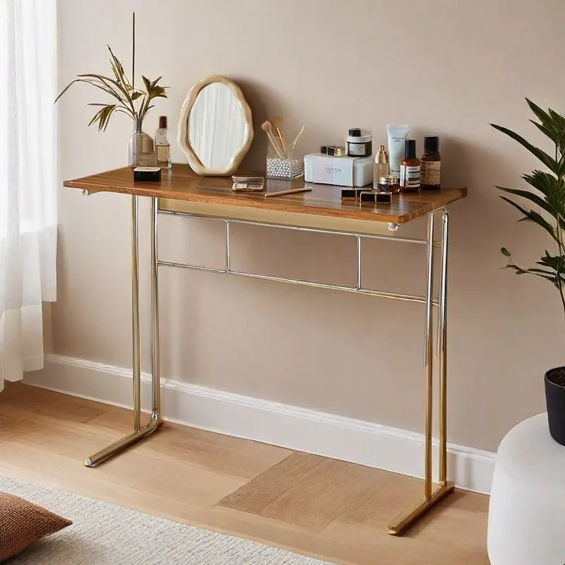 Modern 2-Tier Computer Desk With Storage Shelf Chrome Metal Frame Wood Top Pull-Out Keyboard Tray Home Office Workstation