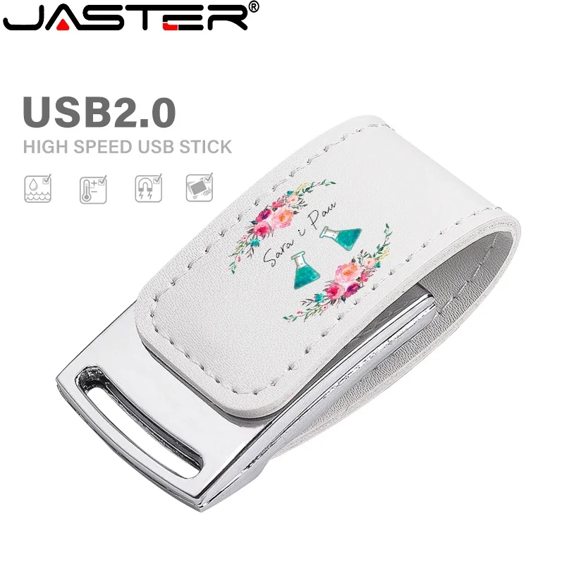 

Free Customized Logo Leather Pen Drive 128GB 64GB True Capacity USB Flash Drive 32GB 16GB Wedding Photography Memory Stick Gift