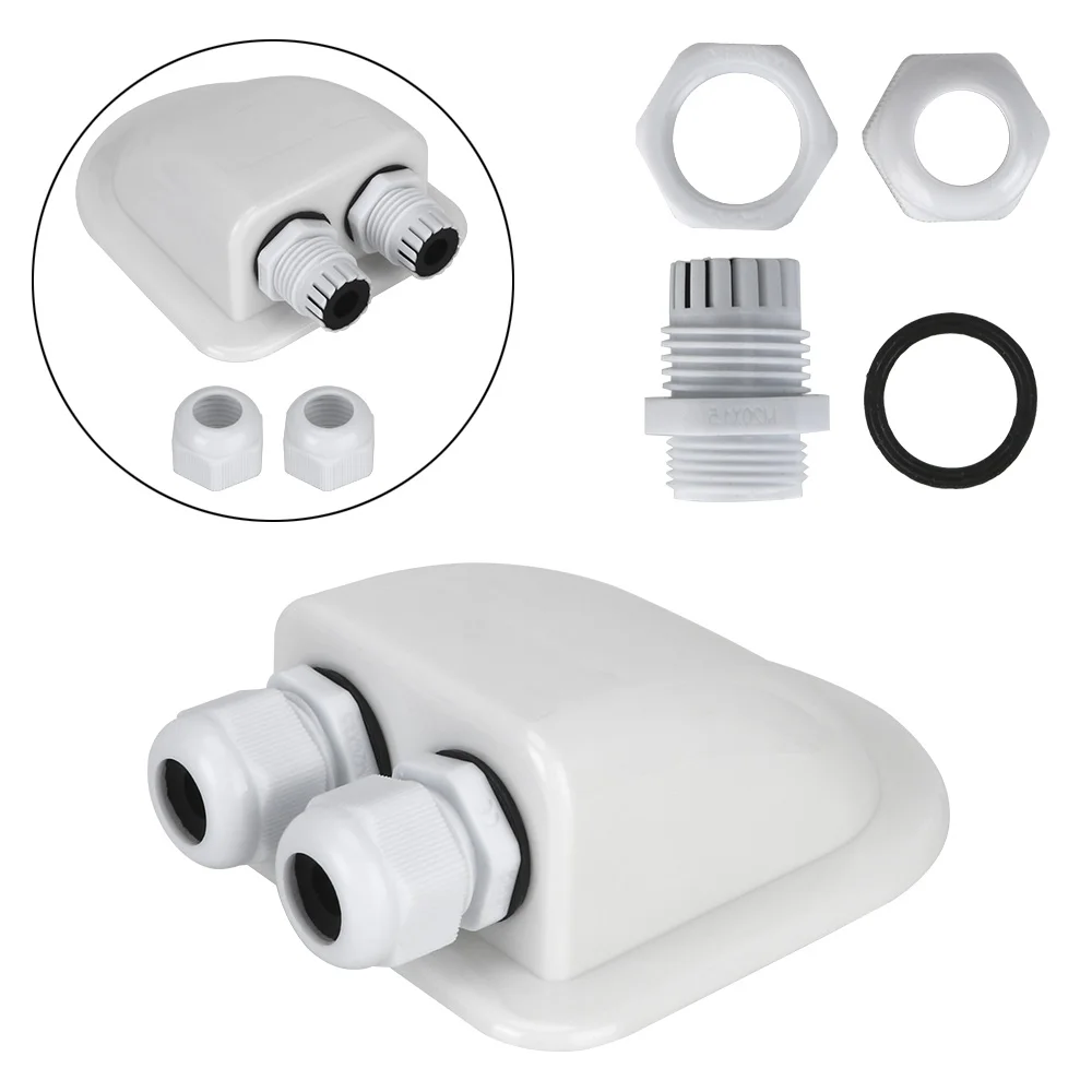Dual Hole Cable Connector Holder Caravan Solar Car Junction Box Roof Wire Entry Cable Entry Gland Box