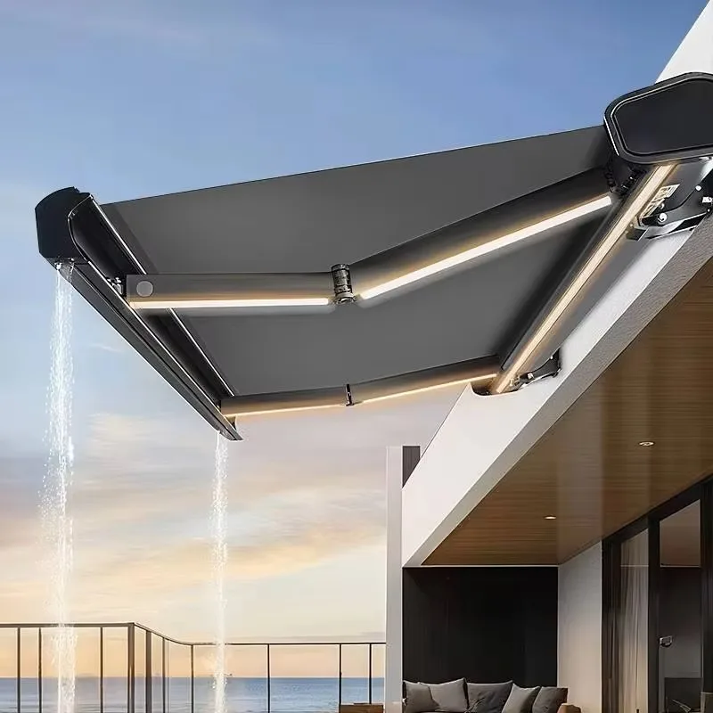 Sunshade Motorized Control Toldos Full Cassette Retract Awning for Garden Buildings Outdoor Patio