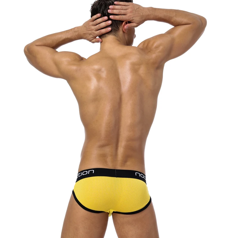 CMENIN Sexy Men Underwear Briefs Mesh Breathable Lingerie Man Underpants Bikini Brief Jockstrap Cotton Pouch Panties Gay BS107