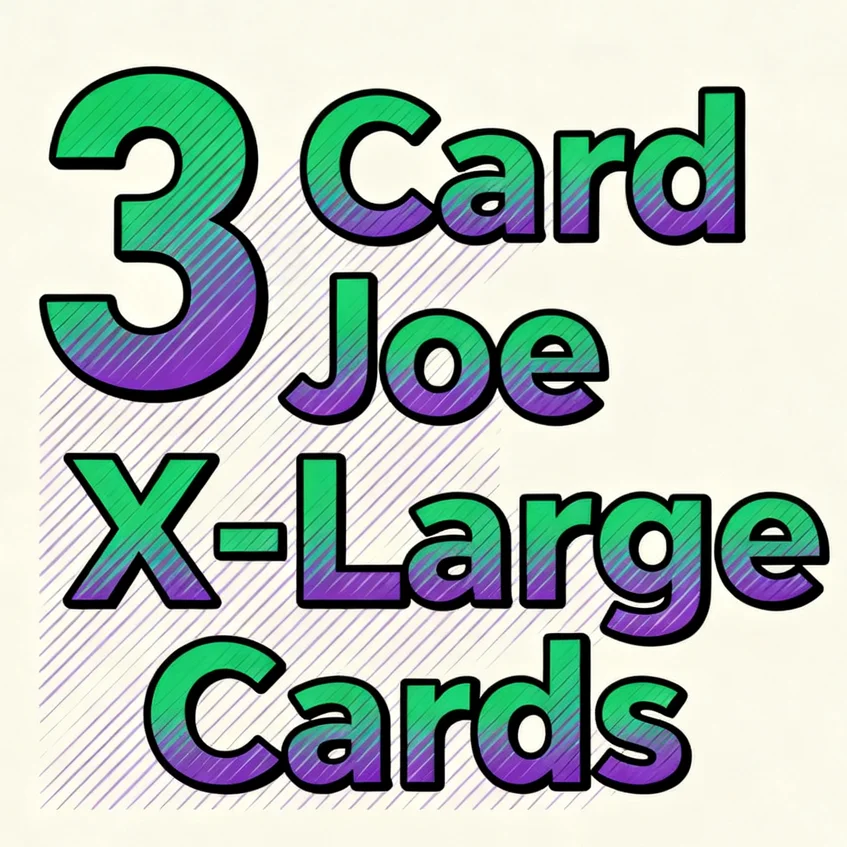 การ์ด 3 ใบ โจ เอ็กซ์-ลาร์จ ขนาด 41.5x28 ซม. - การ์ดหนาพิเศษ สำหรับมายากลบนเวทีและมายากลจิต  อุปกรณ์ประกอบการแสดงมายากล