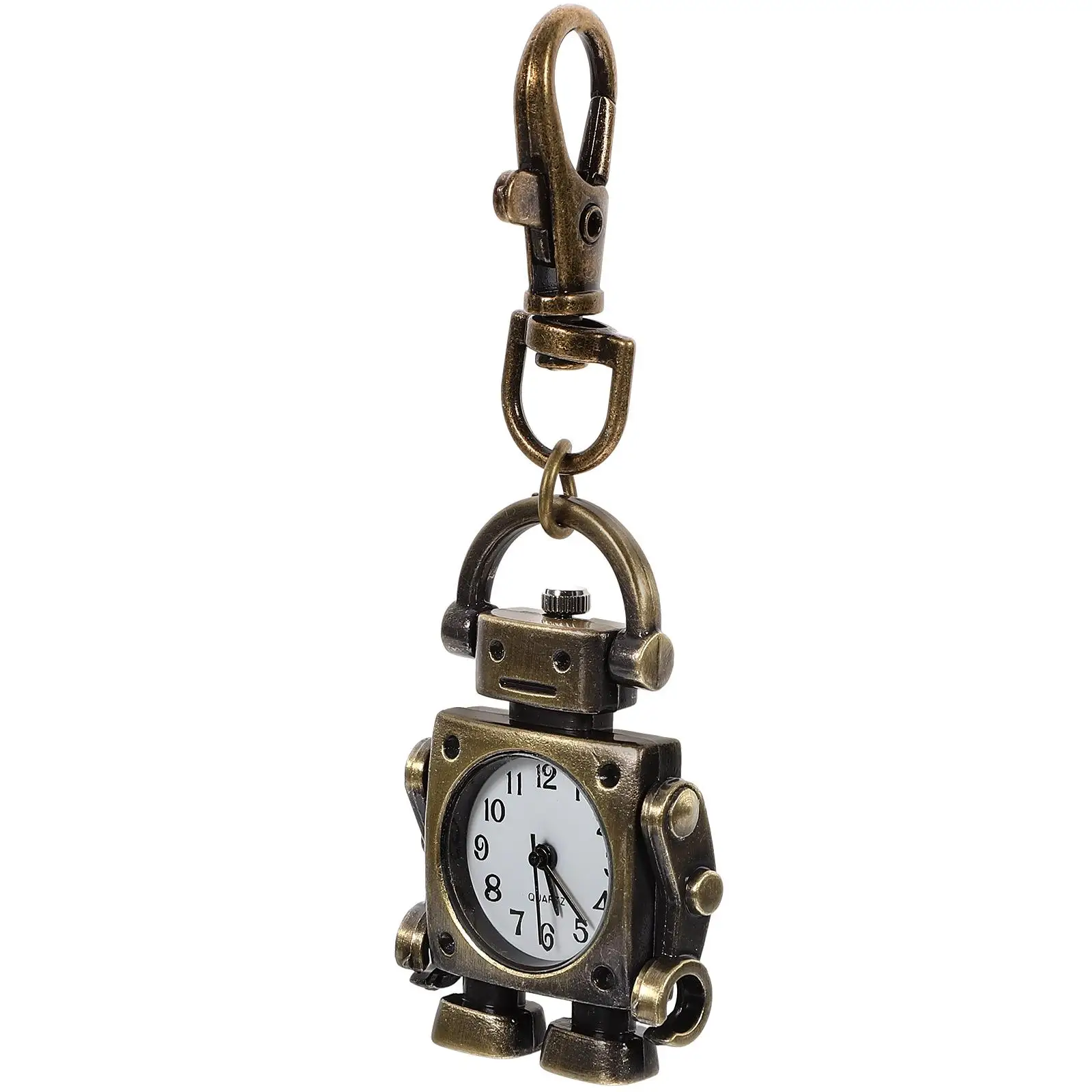 Robot Shaped Keychain Premium Material Durable Watch Pendant Retro Style Vintage Key Ring Handbag Backpack Accessory Pocket