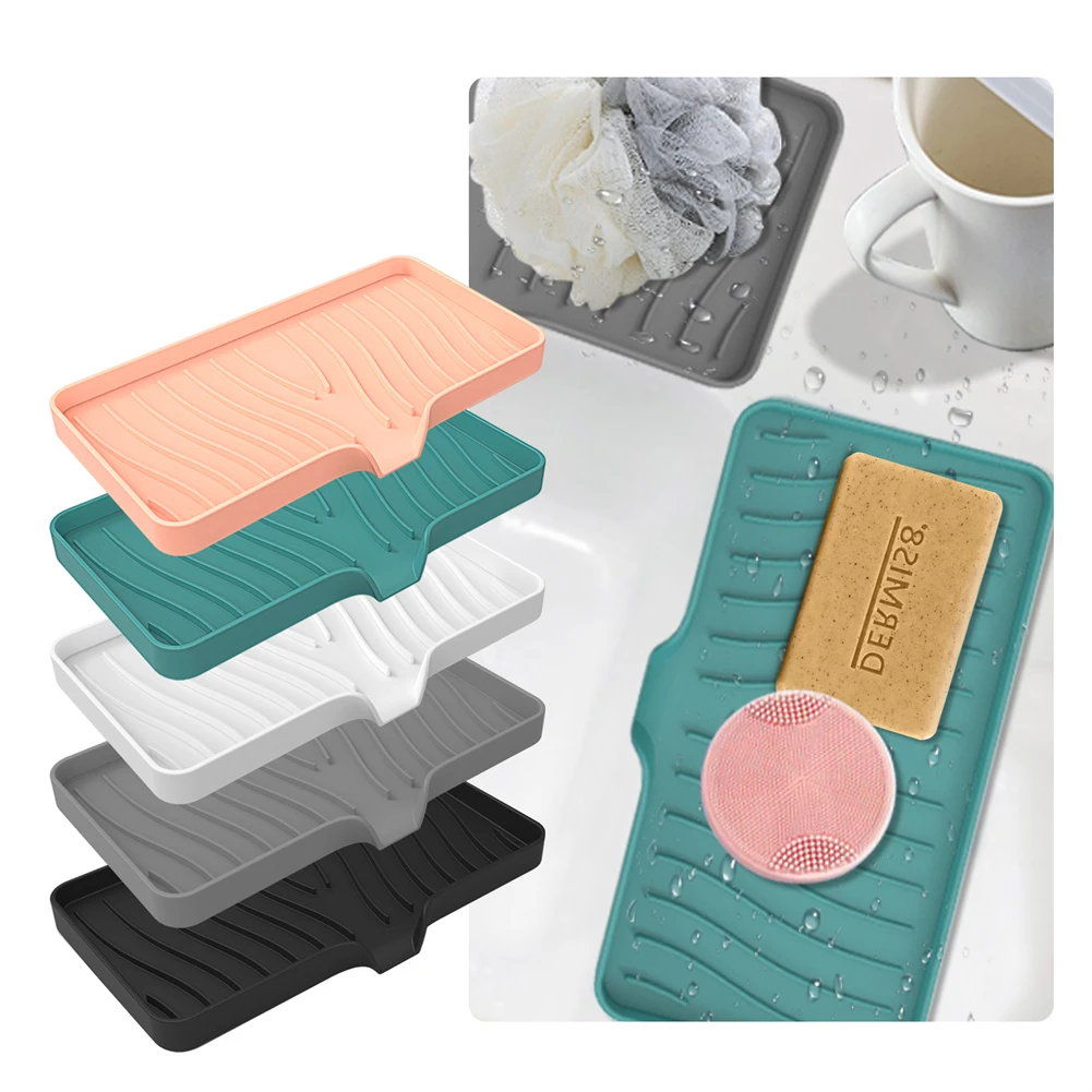 Silicone Draining Board Mat Dish Drying Mat Folding Draining Mat Large Drain Pad Eco-Friendly Drainer Mat With Drain Lip