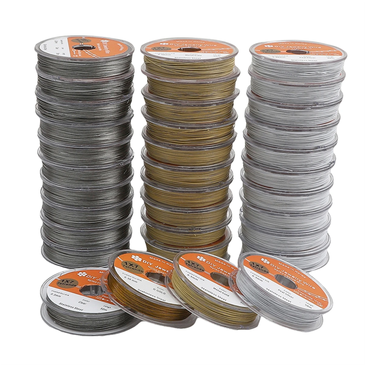 50m/Roll color retaining steel wire, soft wire, pearl gold and silver wire, handmade DIY earrings, bracelets, hairpins, winding
