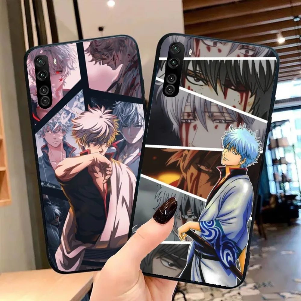 Sakata Kintoki Mobile Cell Phone Case for OPPO Find X5 X3 X2 A93 Reno 8 7 Pro A74 A72 A53 Black Soft Phone Cover Funda