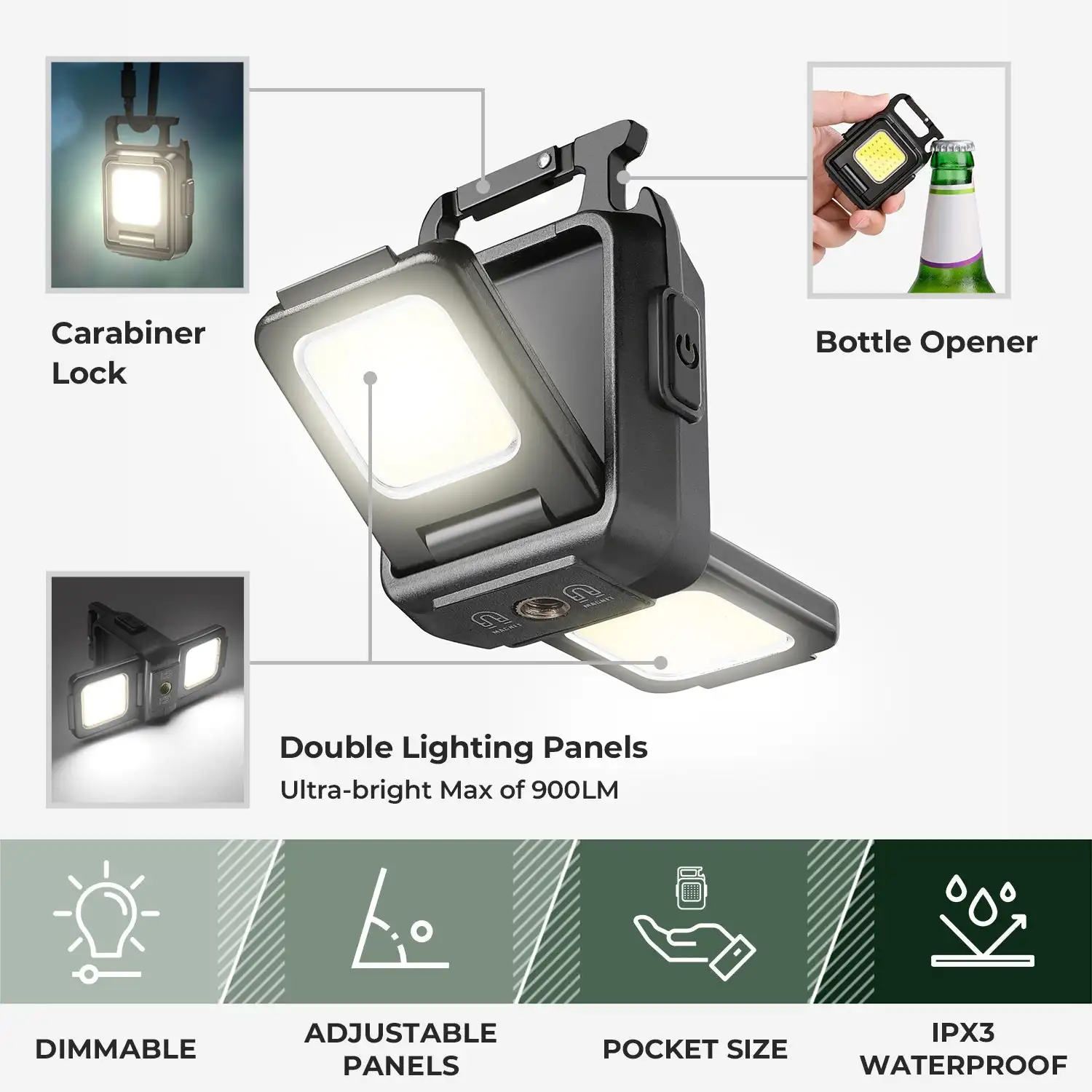 NV USB LED Torch Portable Rechargeable Super Bright Outdoor Small COB Mini Camping Lantern Portable Multi-Function Floodlight