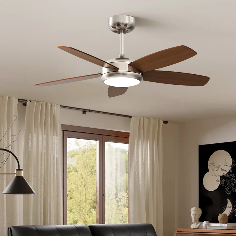 Modern Ceiling Fan with LED Light Remote Control DC Motor & Metal Body Silent Operation for Home/Commercial Use