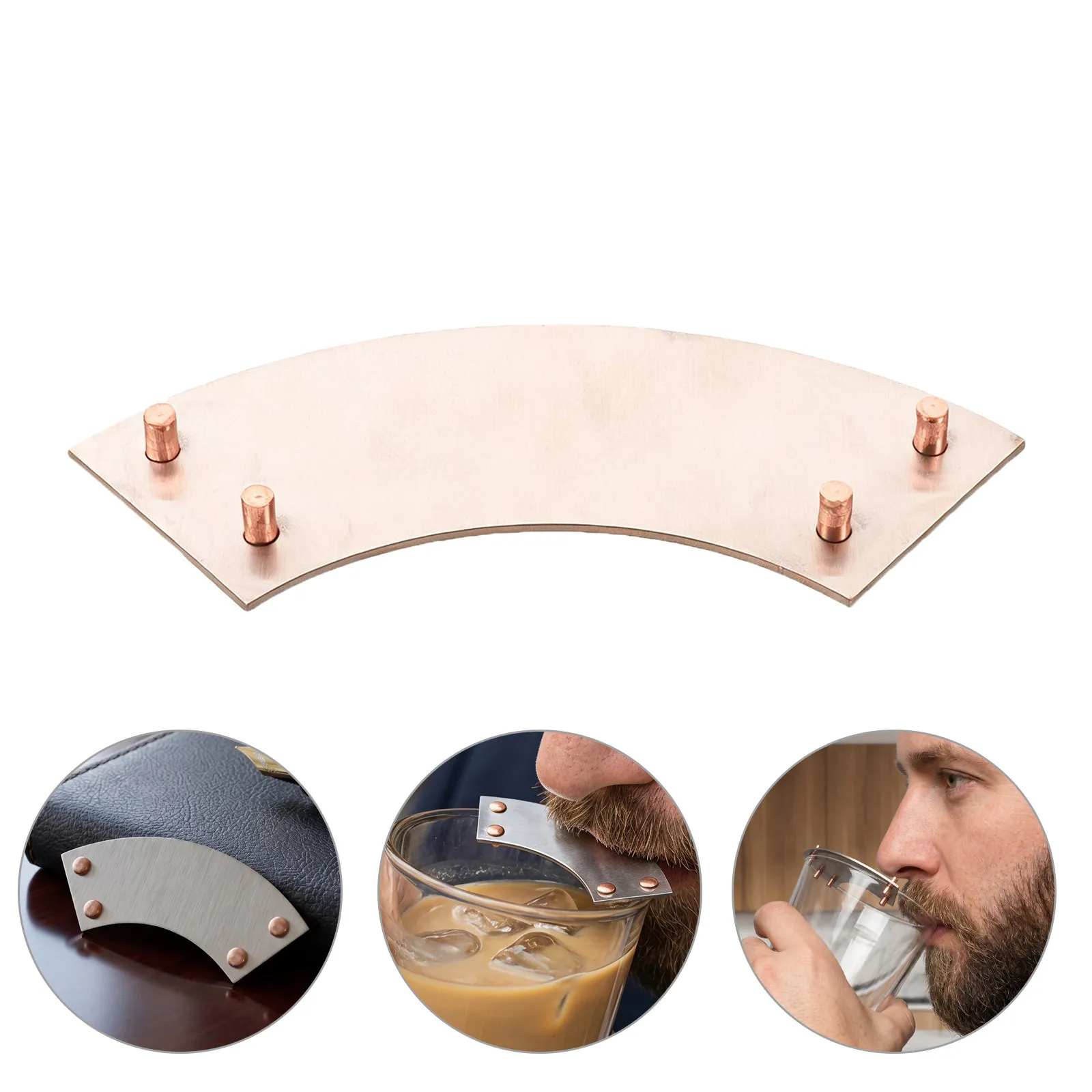 Stainless Steel Mustache Guard 2.8 Inch Beard Protector Cup Rim Shield Prevent Wet Facial Hair Portable Drinking Accessory