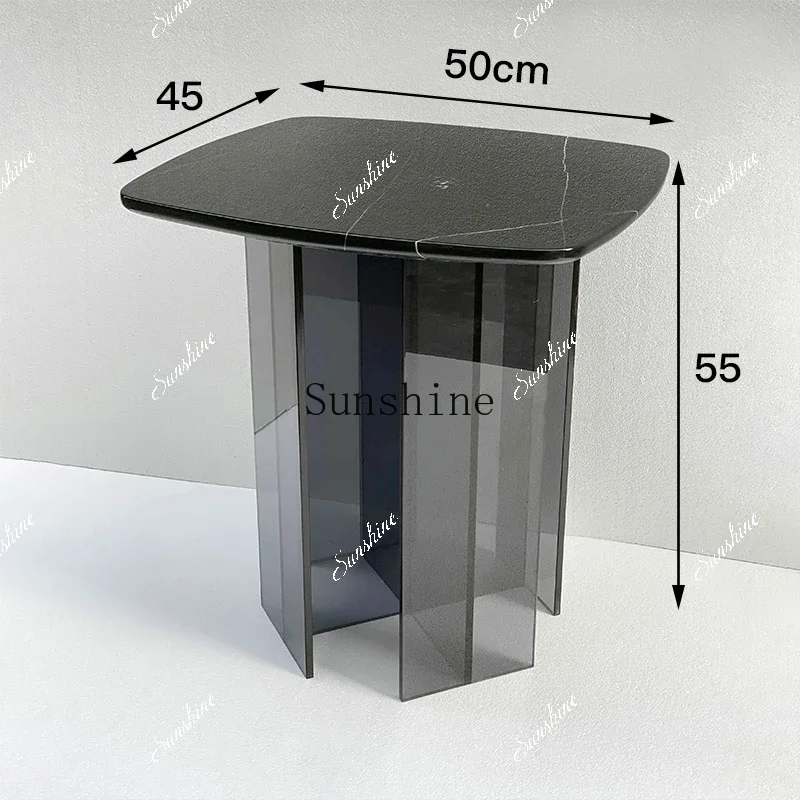 

-Modern simple gray transparent acrylic corner tableYY
