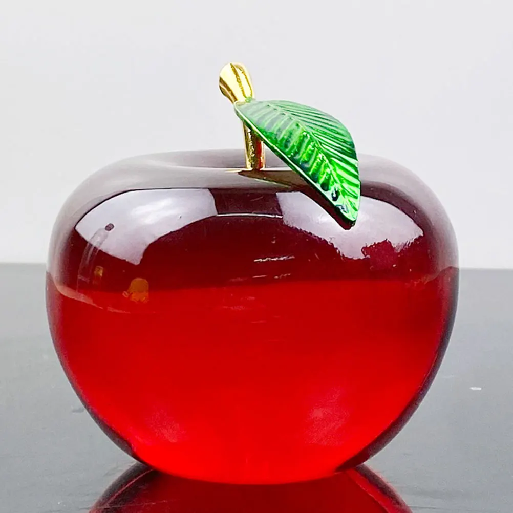 

Lifelike Crystal Apple Decoration Eyecatching Tabletop Adornment for Home Decor Gifts Creative Crafts for All Occasions