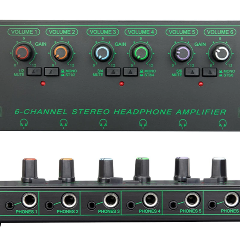 New RGB Professional 4-Way Headphone Amplifier 6-Way Headphone Amplifier Lossless Monitoring Splitter Recording Studio