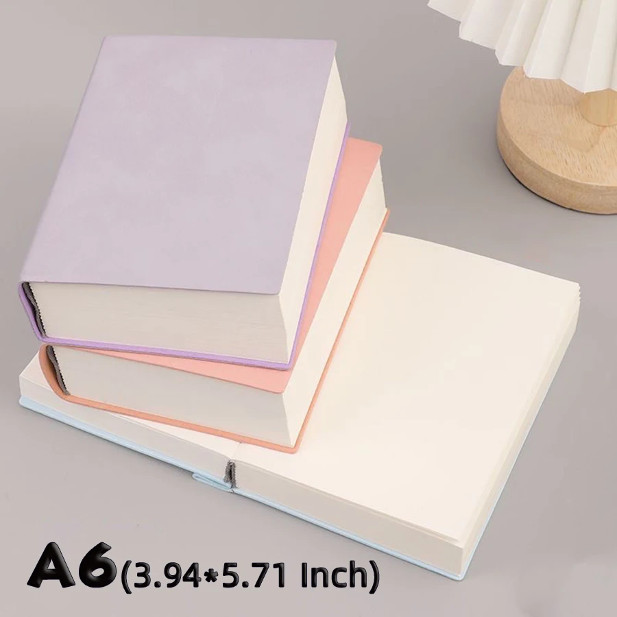 Cuaderno de cuero suave A6 (3,94x5,71 pulgadas), libro en blanco de pintura minimalista, Bloc de notas de negocios ultragrueso, pequeño y fresco, 720 páginas