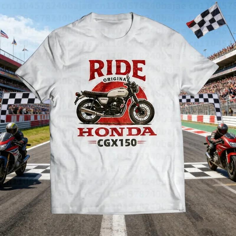 

2025-26 Summer Honda Fashion Moto Honda Graphic Work Clothes 100% Cotton Printed T-shirt Loose Casual Comfortable and Breathable